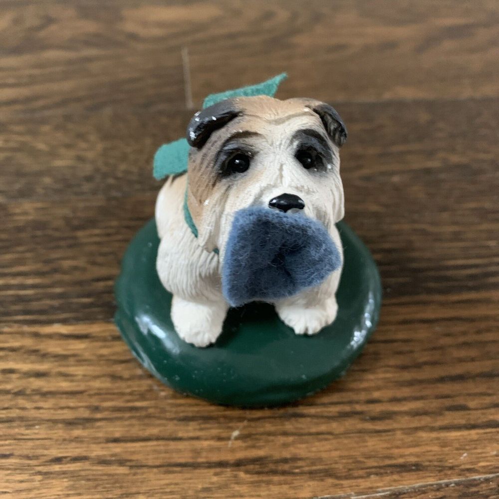 1990 Byers Choice The Carolers Dog Bulldog Christmas Figurine 4 In Vintage‎